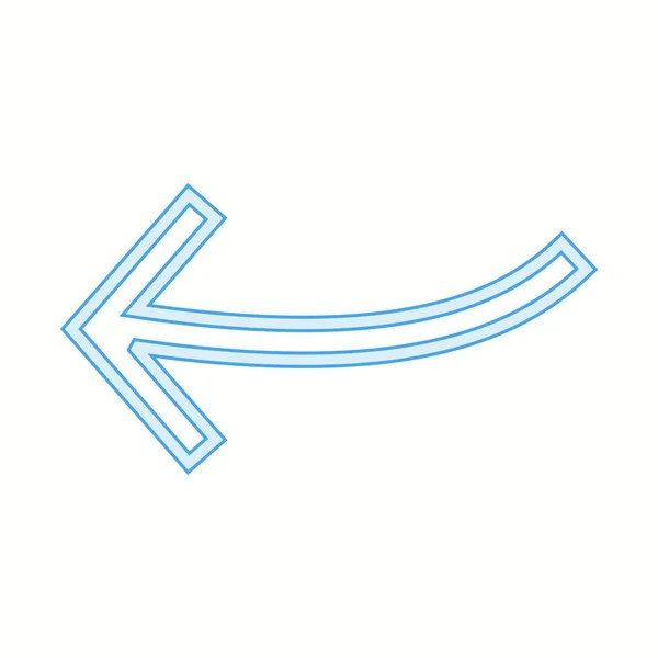 Belle flèche pointant Icône vectorielle de ligne gauche — Image vectorielle