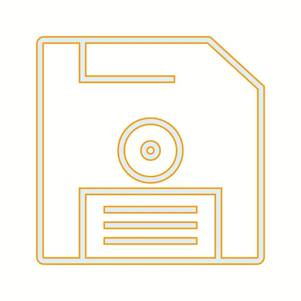 Hermosa línea de disquete Vector icono — Vector de stock