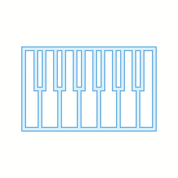 Bella linea di tasti per pianoforte icona vettoriale — Vettoriale Stock