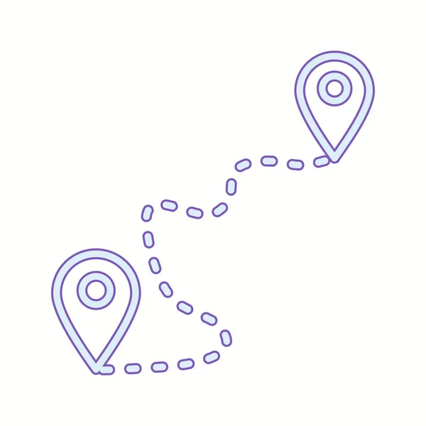 Beautiful Route Line Vector Icon — ストックベクタ