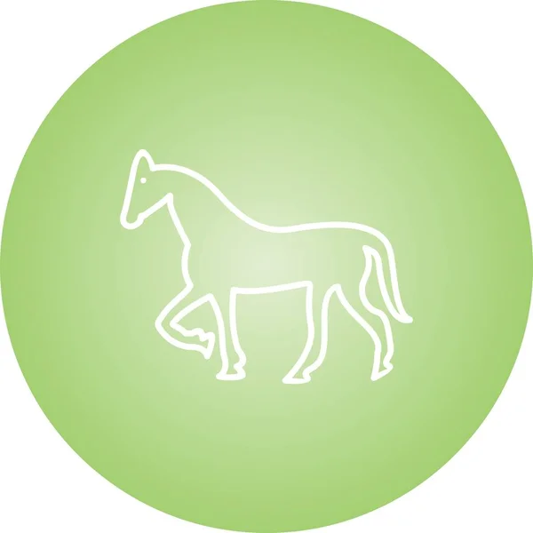 Ikon Vektor Garis Kuda yang Indah - Stok Vektor
