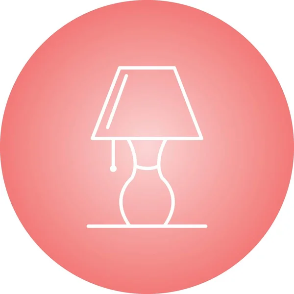 Beautiful Table Lamp Line Vector Icon — Stock Vector