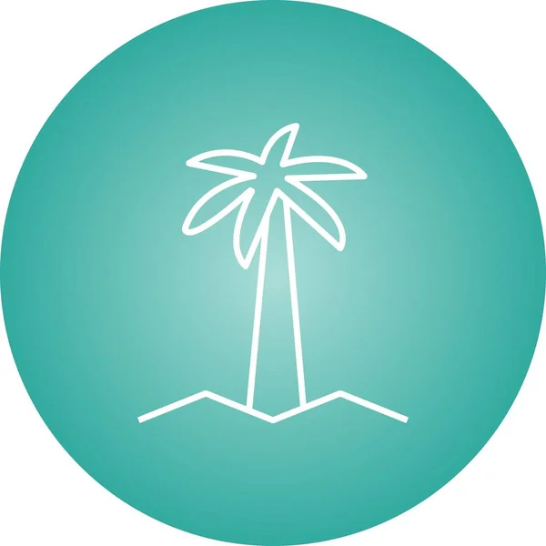 Beautiful Coconut Tree Line Vector Icon — Stock Vector