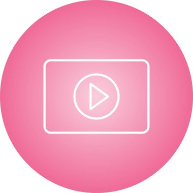 Güzel Video Oynatıcı Satır Vektörü Simgesi
