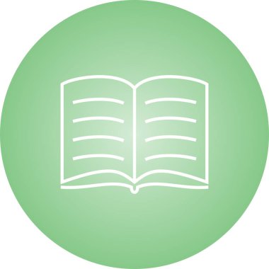 Güzel Açık Kitap Satır Vektörü Simgesi