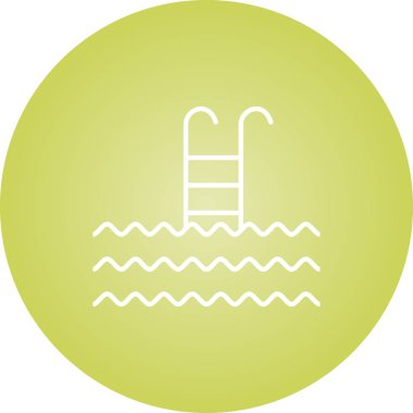 Güzel Yüzme Havuzu Çizgisi Vektörü Simgesi