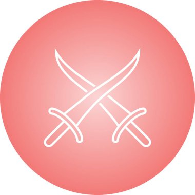 Güzel Arap Kılıç Satırı Vektörü Simgesi