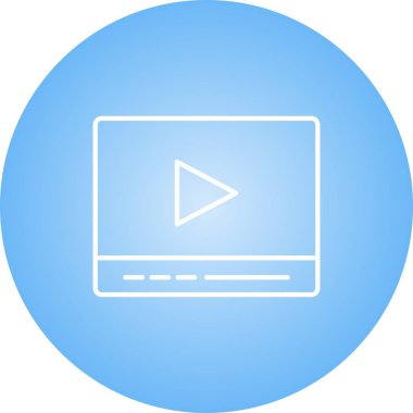 Güzel Video Oynatıcı Satır Vektörü Simgesi