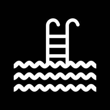 Güzel Yüzme Havuzu Kabartma Vektörü Simgesi