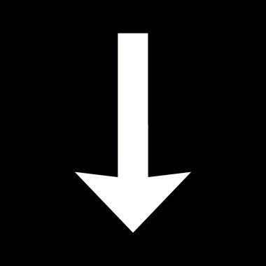 Güzel Aşağı Glyph Vektör Simgesi