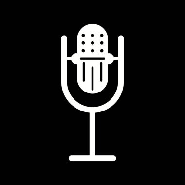 Güzel Mic Glyph Vektör Simgesi