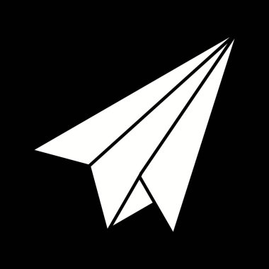 Güzel Kağıt Uçak Kabartma Vektör Simgesi