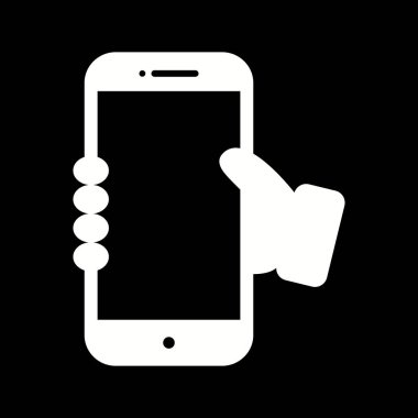 Güzel Holding Telefon Kabartma Vektörü Simgesi