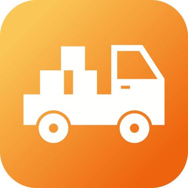 Güzel pikap Kamyonu Glyph Vektör Simgesi