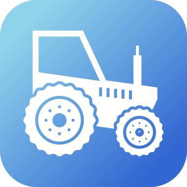 Güzel Traktör Glyph Vektör Simgesi