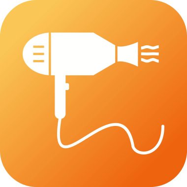 Güzel Saç Kurutma Kabartma Vektörü Simgesi