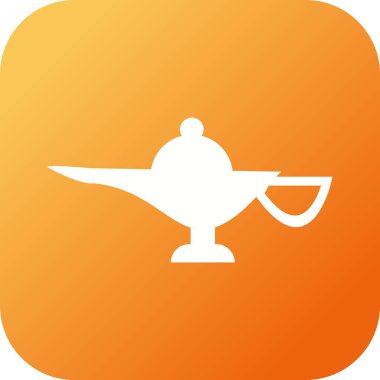 Güzel Sihirli Lamba Kabartma Vektör Simgesi