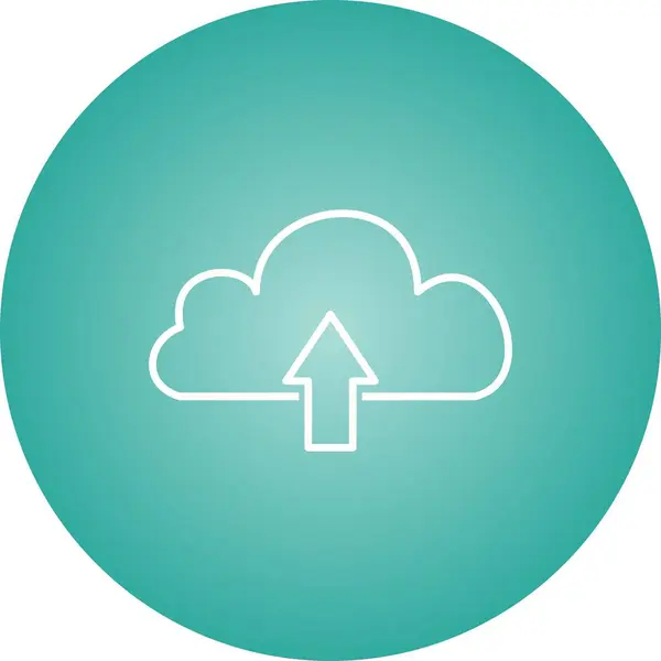 Belle ligne de téléchargement Cloud Icône vectorielle — Image vectorielle