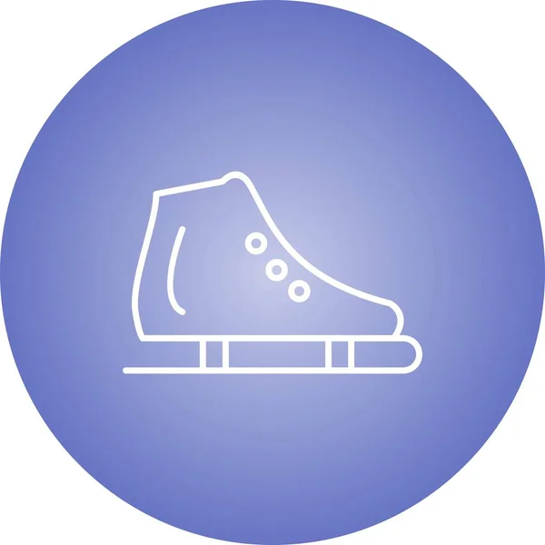 Beautiful Skating Shoe Line Vector Icon — Stock Vector