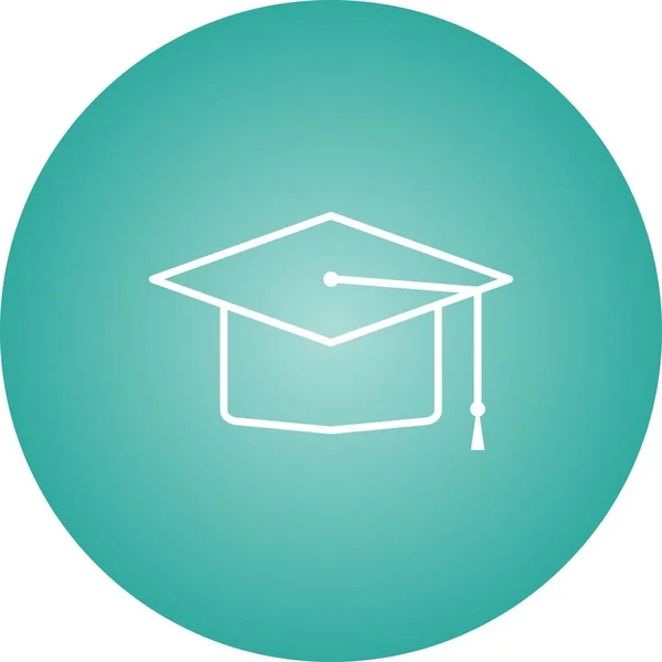 Beautiful Graduation Cap Line Vector Icon — Stock Vector