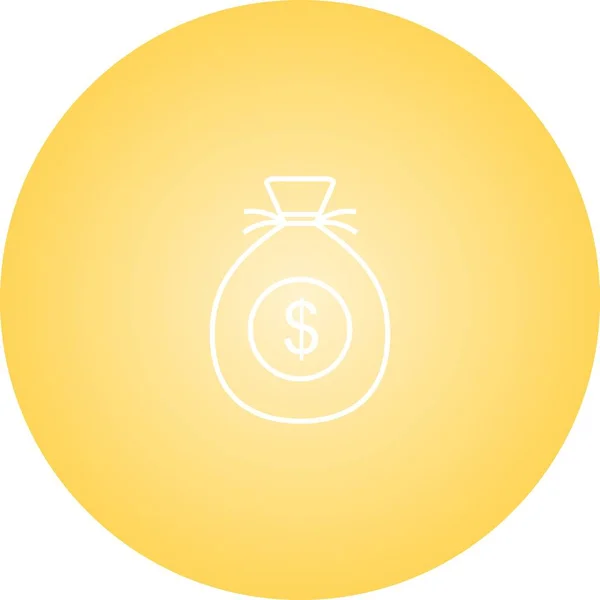 Hermosa línea de bolsa de dinero Vector icono — Vector de stock