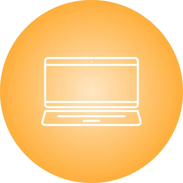 Ícone de vetor de linha de laptop bonito — Vetor de Stock