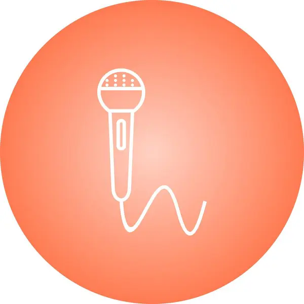 Beautiful Mic with Wire Line Vector Icon — стоковий вектор