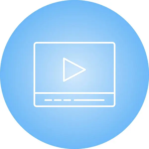 Schöne Video Player Linienvektorsymbol — Stockvektor