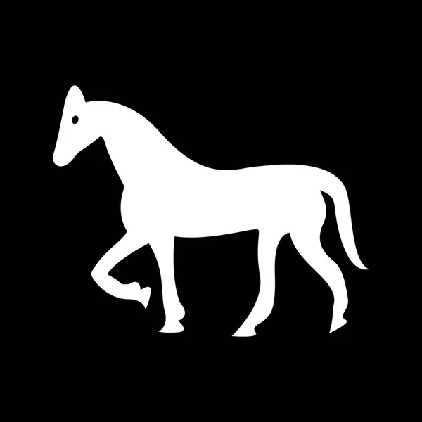 Indah Kuda Glyph Vector Icon - Stok Vektor