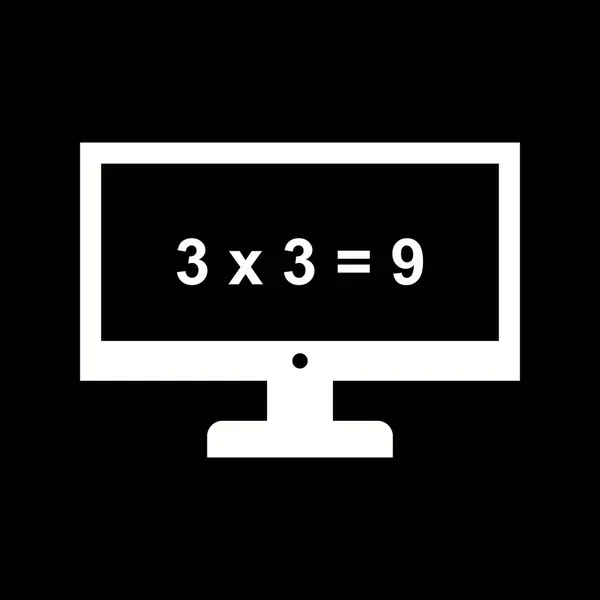 Hermosa matemática en pantalla Glifo Vector icono — Archivo Imágenes Vectoriales