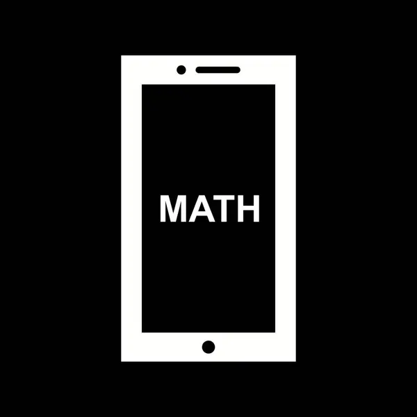 Bella matematica sull'icona vettoriale del glifo mobile — Vettoriale Stock
