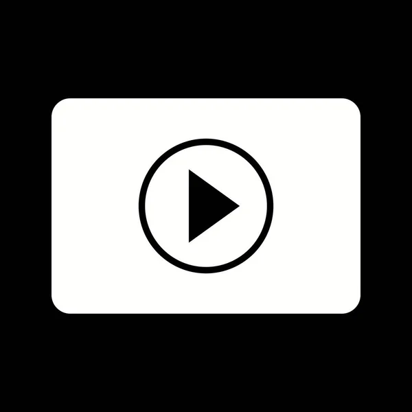 Bela Video Player Glyph Vector Ícone —  Vetores de Stock