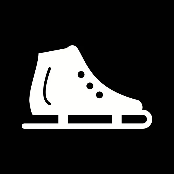 아름다운 스케이트 신발 글 리프 벡터 아이콘 — 스톡 벡터
