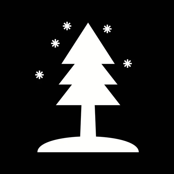 Árvore bonita na neve Glyph Vector Ícone — Vetor de Stock