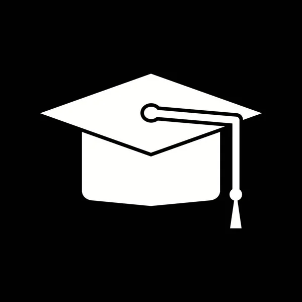 Beautiful Graduation Cap Glyph Vector Icon — Stock Vector