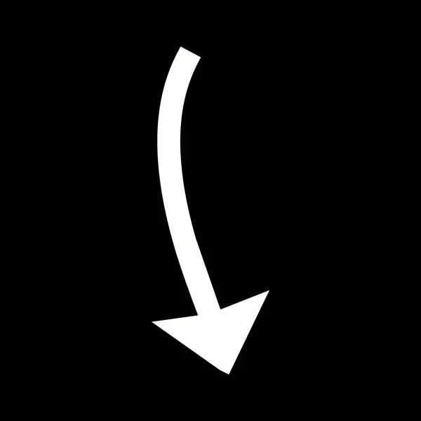 Flecha hermosa apuntando hacia abajo Glifo Vector icono — Archivo Imágenes Vectoriales