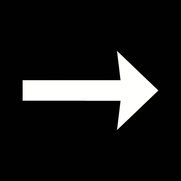 Vacker höger pil Glyf vektor ikonen — Stock vektor