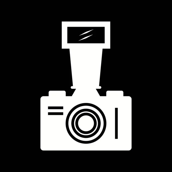 Hermosa cámara de vídeo antigua Glifo Vector icono — Vector de stock