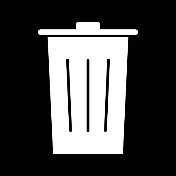 Mooie Dustbin Glyph Vector Ikoon — Stockvector