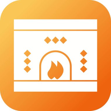 Güzel Şömine Kabartma Vektörü Simgesi