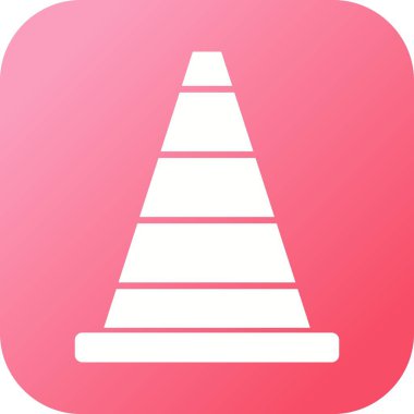 Güzel Trafik Konisi Kabartma Vektörü Simgesi