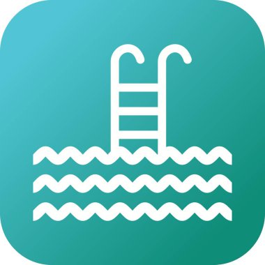 Güzel Yüzme Havuzu Kabartma Vektörü Simgesi