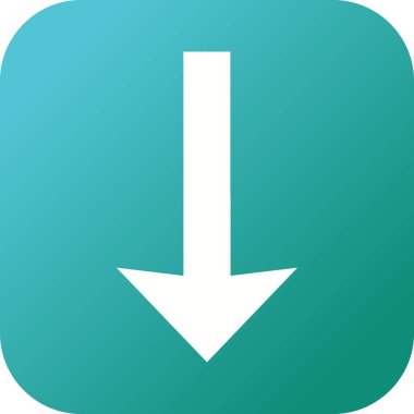 Güzel Aşağı Glyph Vektör Simgesi