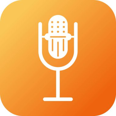 Güzel Mic Glyph Vektör Simgesi