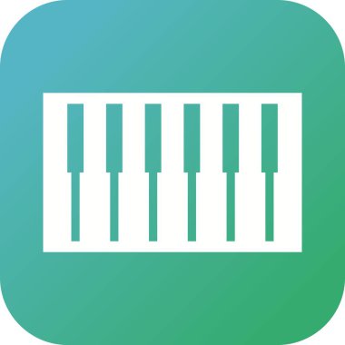 Güzel Piyano Anahtarları Kabartma Vektör Simgesi