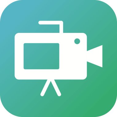 Güzel Video Kamera Glyph Vektör Simgesi