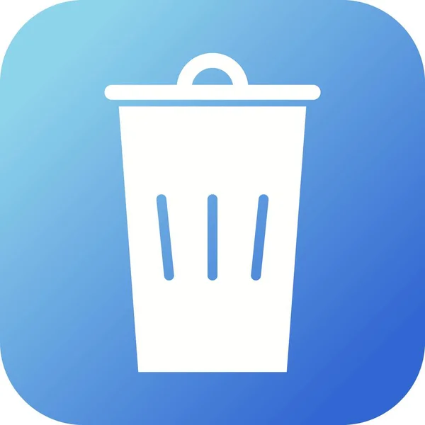 Hermoso Glifo de Dustbin Vector Icono — Vector de stock