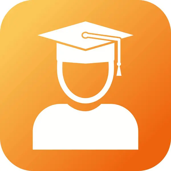 Vacker Graduate Glyph Vector Ikon — Stock vektor