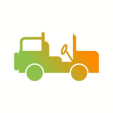 Güzel Safari Jeep Glyph Vektör Simgesi