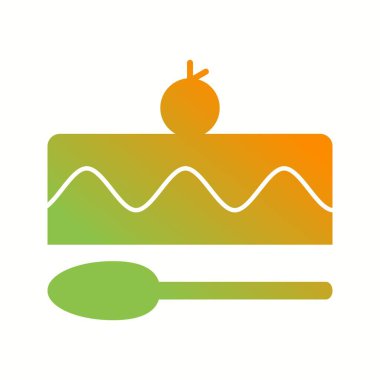 Güzel Küçük Pasta Kabartma Vektörü Simgesi